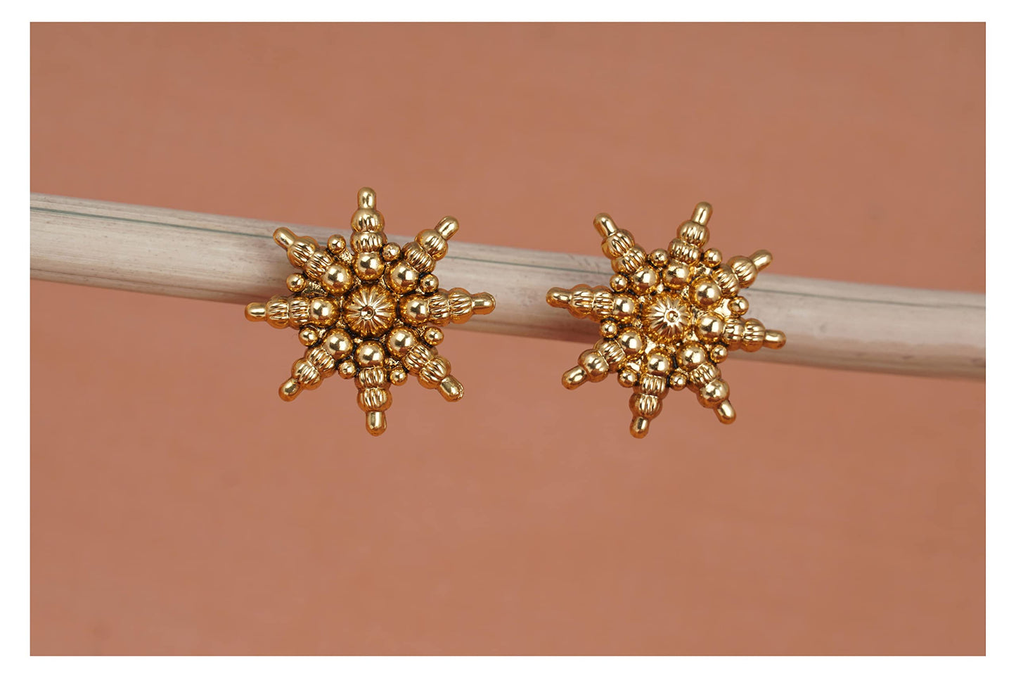 Gold Plated Divine Sun Rays Necklace Set With Earrings .