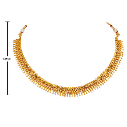 Gold Plated Divine Sun Rays Necklace Set With Earrings .