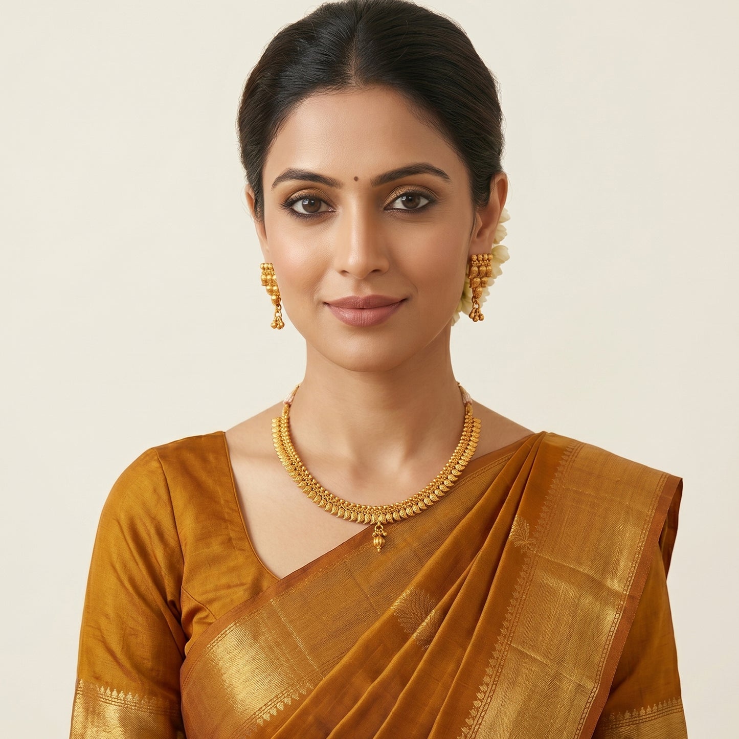 Copper Gold Plated Mango Design Necklace Set