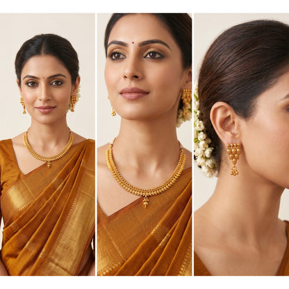 Copper Gold Plated Mango Design Necklace Set