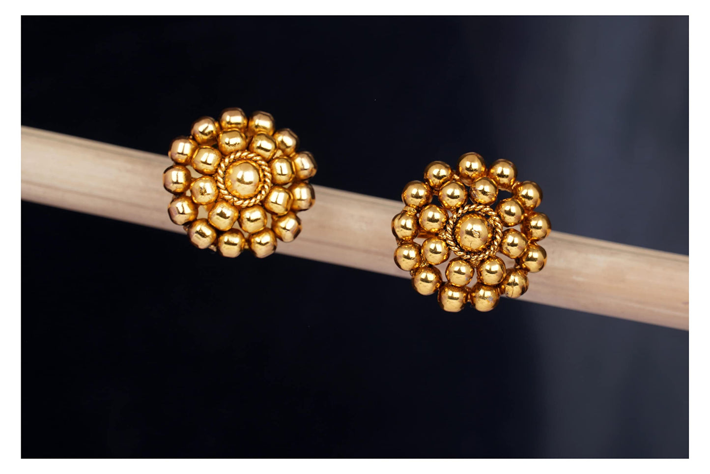 Gold Plated Maharashtrian Style Choker Necklace Set With Adjusatble Thread .