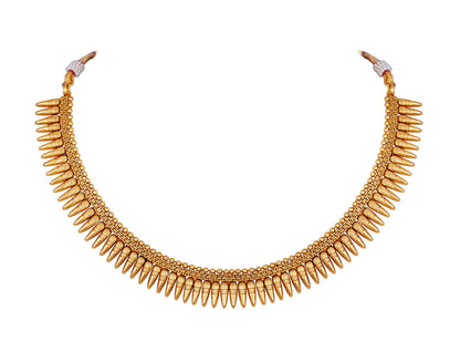 Copper Gold Plated Necklace Set With Adjustable Thread .