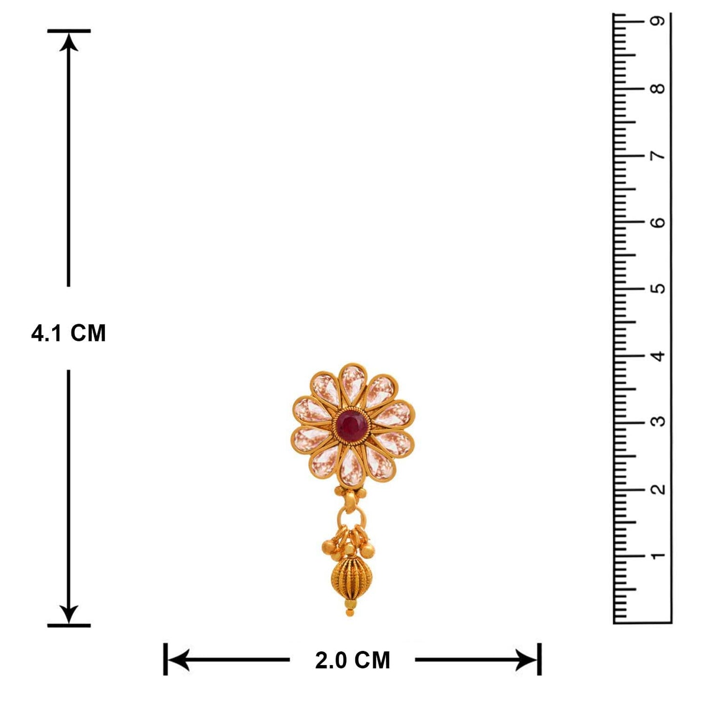One Gram Gold Plated Long Three Layer Bead Chain Pearl & Maroon Stone Studded Necklace Set .