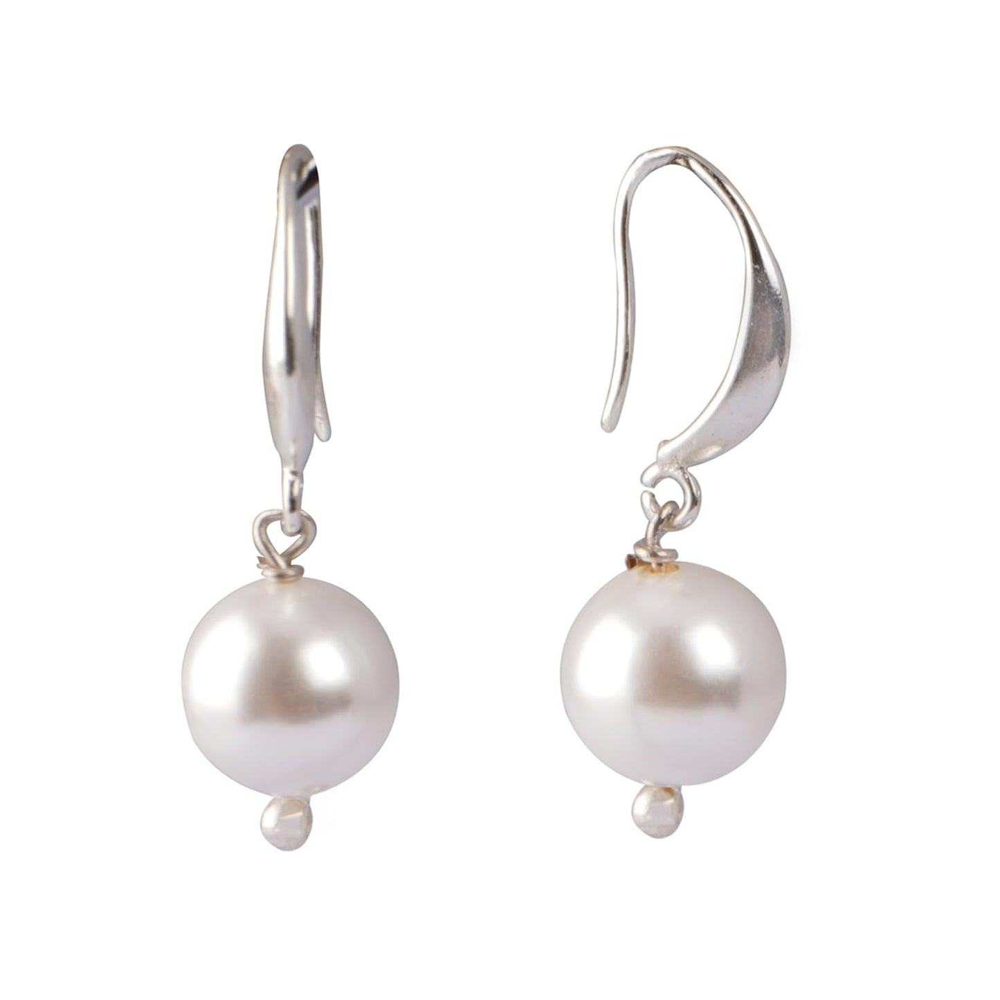 Double Strand Pearl Necklace Set – 8mm Round Moti Mala with Earrings and Bracelet
