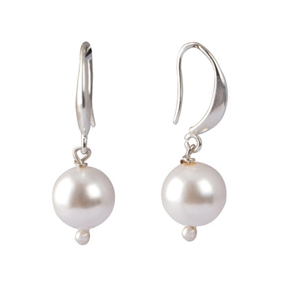 Double Strand Pearl Necklace Set – 8mm Round Moti Mala with Earrings and Bracelet