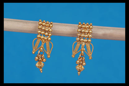 One Gram Gold Plated Drop Shape Design Necklace Set With Adjustable Thread