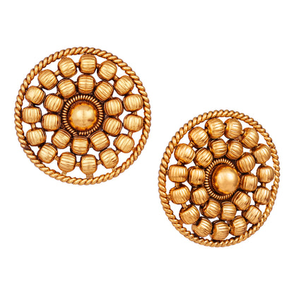 One Gram Gold Plated Multi Strands Round Gold Bead With Earring Necklace Set