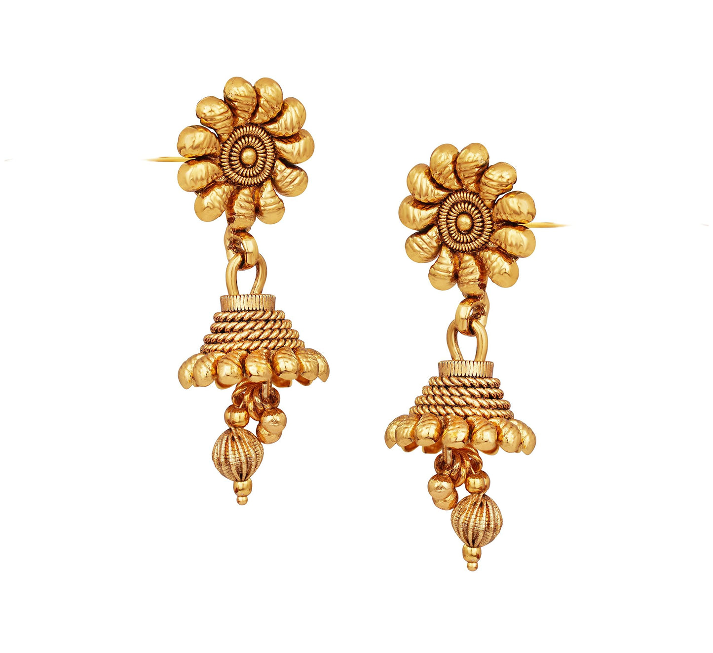 One Gram Gold Plated Necklace Set With Earrings