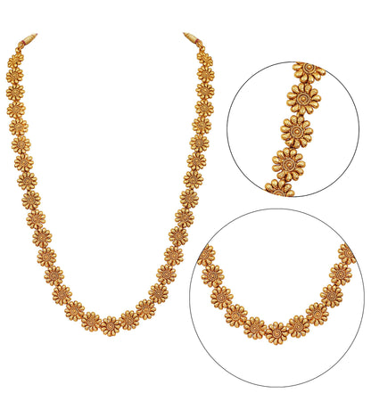 One Gram Gold Plated Necklace Set With Earrings