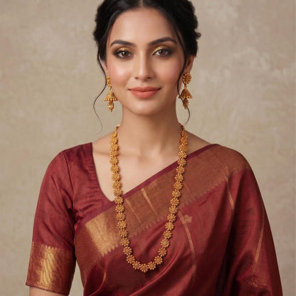 One Gram Gold Plated Necklace Set With Earrings