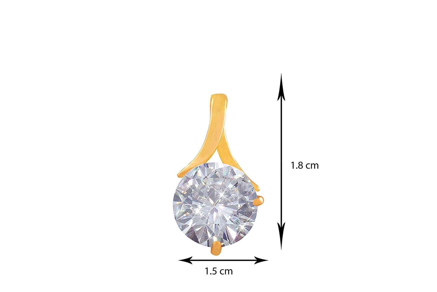 One Gram Gold Plated Solitaire Cz American Cubic Zircon Pendant Locket Delicate Pendant With Chain .