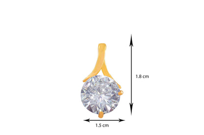 One Gram Gold Plated Solitaire Cz American Cubic Zircon Pendant Locket Delicate Pendant With Chain .