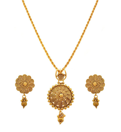 Gold-Plated Spiral Pendant Set – Romantic Love-Themed Jewelry