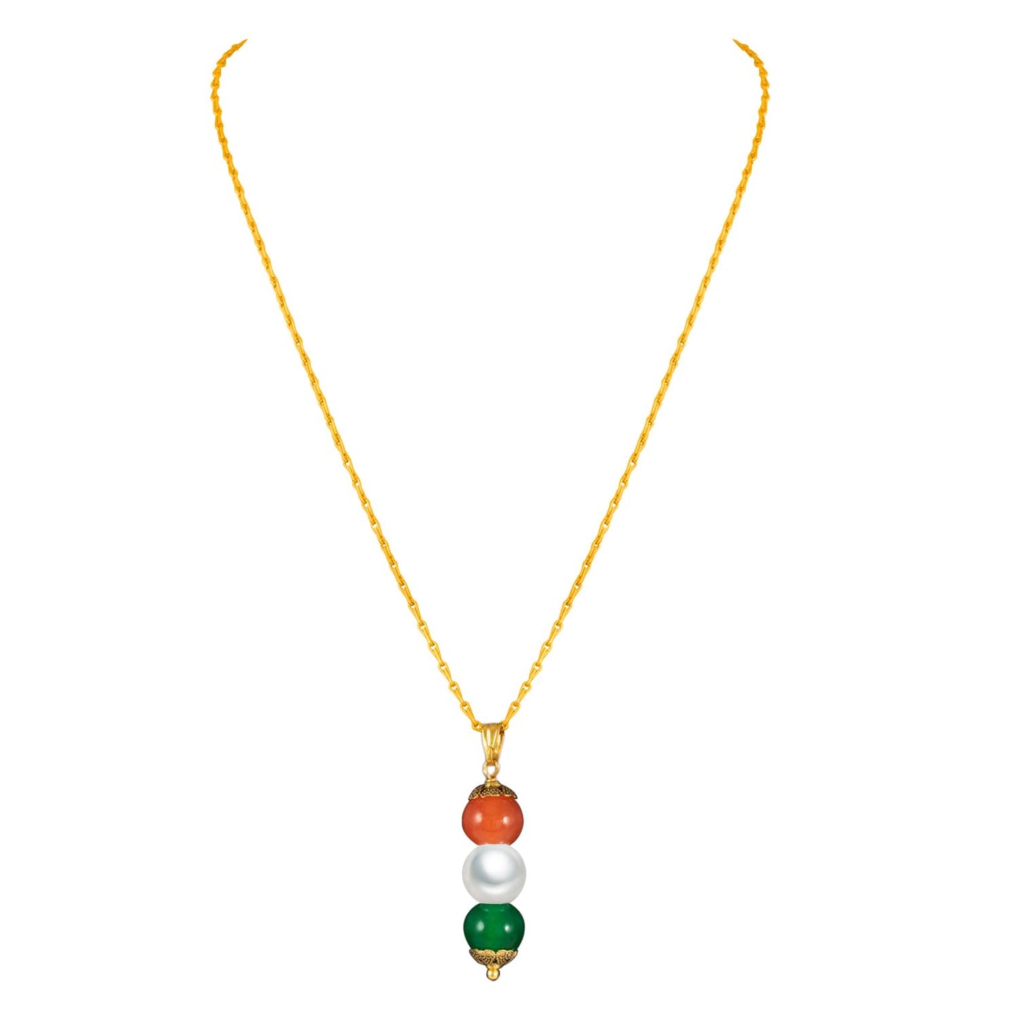 Tri Color Pendant Set Handmade Patriotic For Independence Day/Republic Day .