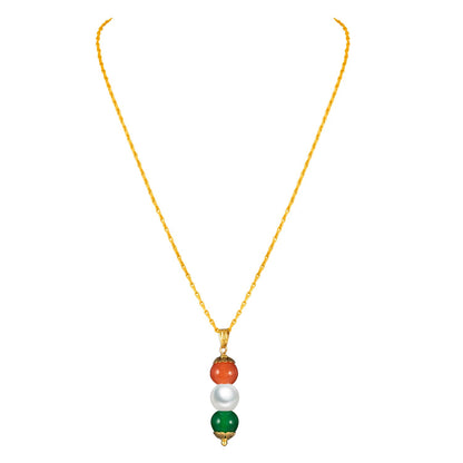 Tri Color Pendant Set Handmade Patriotic For Independence Day/Republic Day .