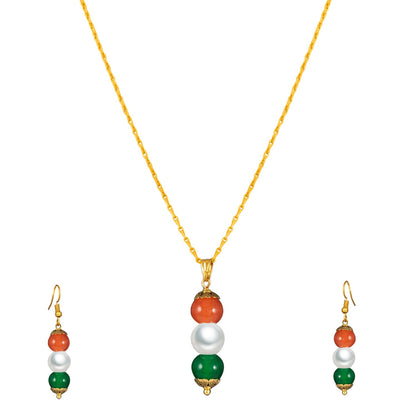 Tri Color Pendant Set Handmade Patriotic For Independence Day/Republic Day .