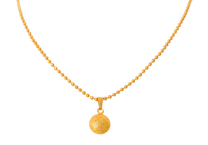 Fusion Able One Gram Gold Plated Love Round Pendant With Bead Chain & Women