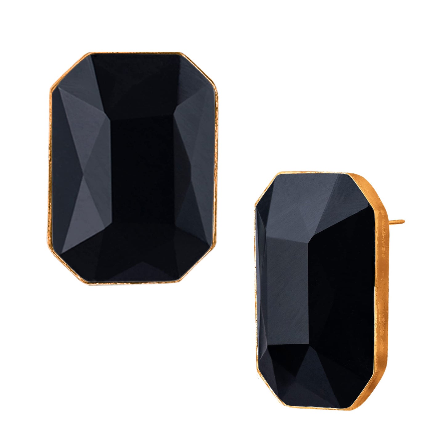 Black Gold Plated Crystal Pendant With Chain And Earrings Set - Love