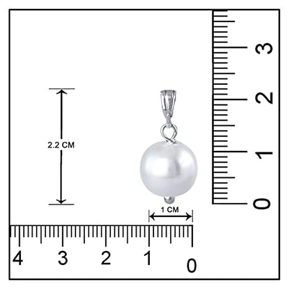 Classic Trendy Silver Plated Japanese Pearl Pendant Set With Drop Earrings And Chain .