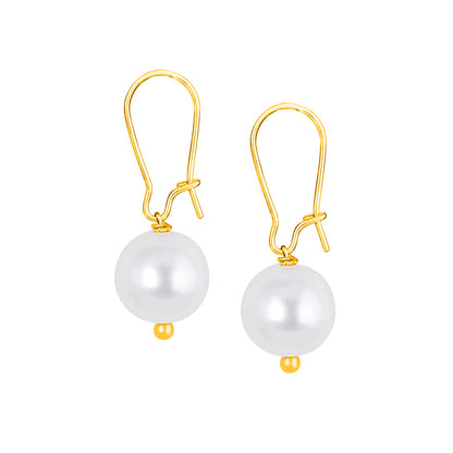 Gold Plated Design Japanese Pearl Pendant Set
