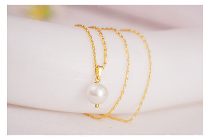 Gold Plated Design Japanese Pearl Pendant Set
