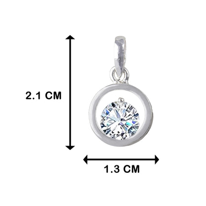 Silver Plated Heart Solitaire Pendant Necklace with CZ Stone – Romantic Gift for Her