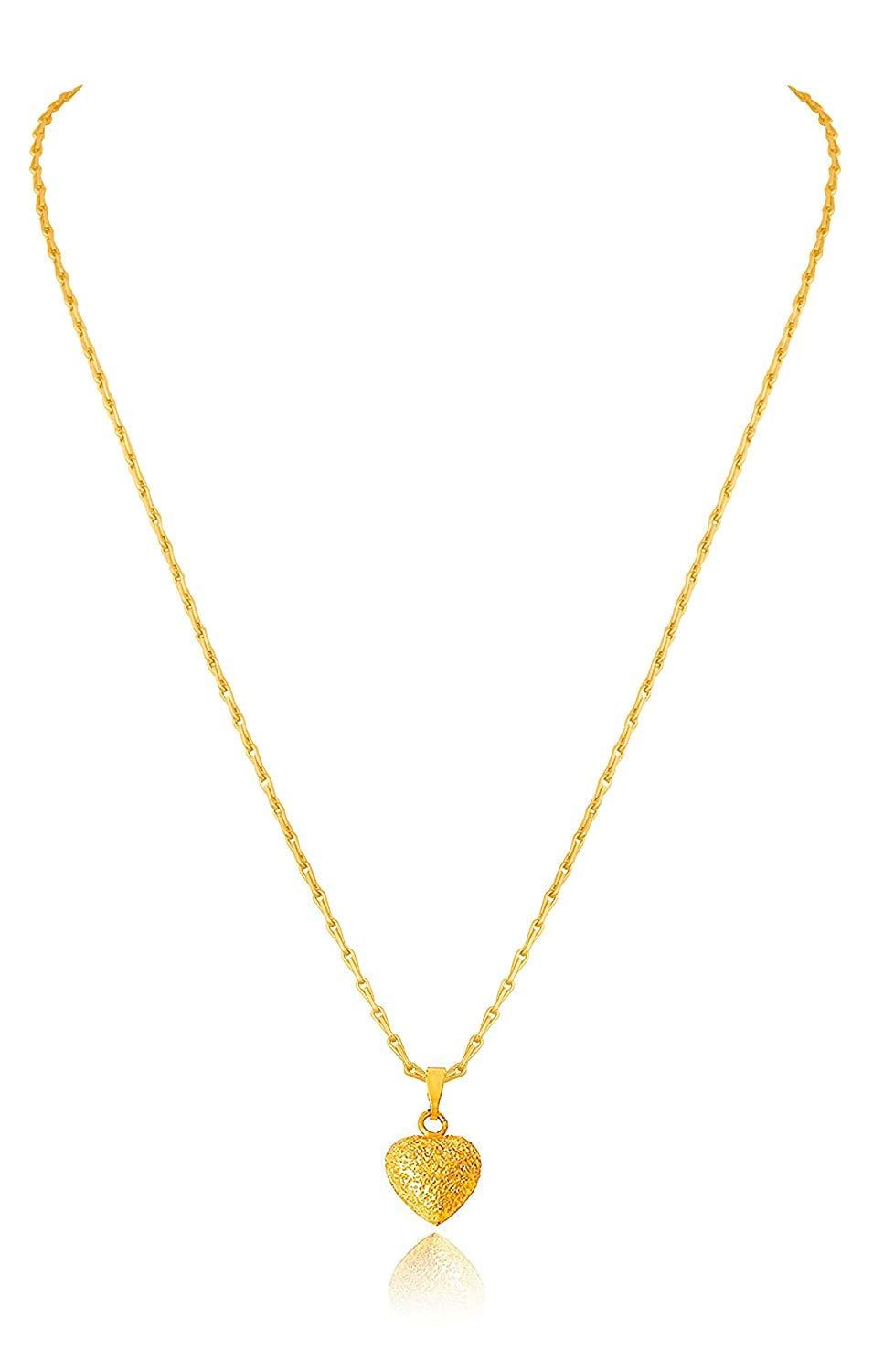 Romantics Day Ideafor Herwomen Wifegirlfriendloverfiancecrush Handmade One Gm Gold Plated Heart Shape Pendant With Chain