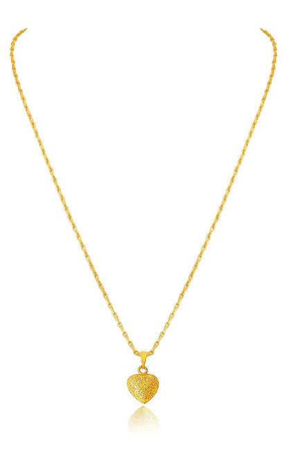 Romantics Day Ideafor Herwomen Wifegirlfriendloverfiancecrush Handmade One Gm Gold Plated Heart Shape Pendant With Chain