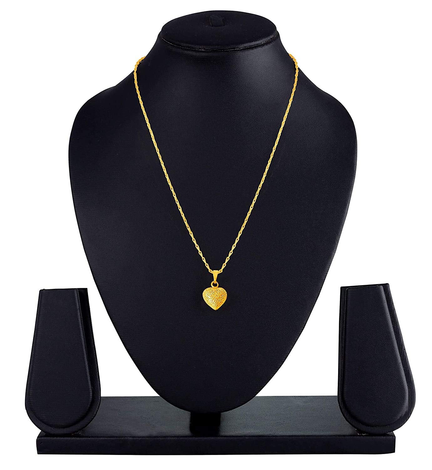 Romantics Day Ideafor Herwomen Wifegirlfriendloverfiancecrush Handmade One Gm Gold Plated Heart Shape Pendant With Chain