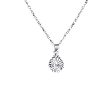 Able Silver Plated Drop Shape Pendant And Chain - Love