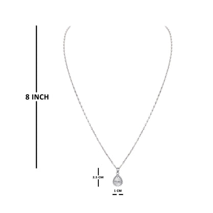 Able Silver Plated Drop Shape Pendant And Chain - Love