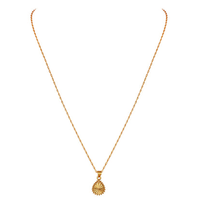 Able Gold Plated Drop Shape Pendant And Chain - Love