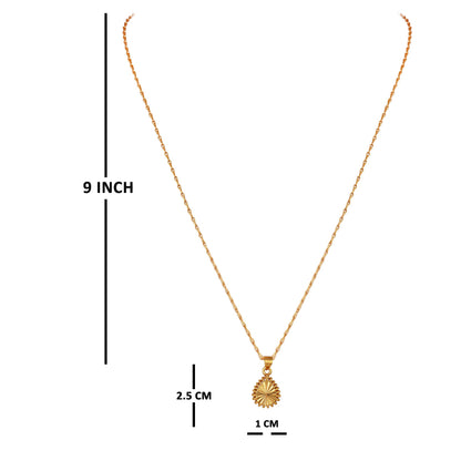 Able Gold Plated Drop Shape Pendant And Chain - Love