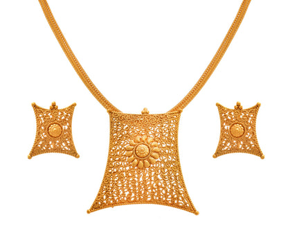 For Lass Gold Plated Pendant Set - Love