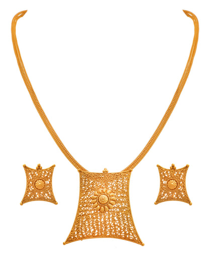 For Lass Gold Plated Pendant Set - Love