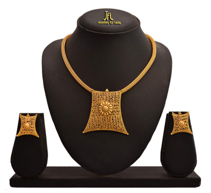 For Lass Gold Plated Pendant Set - Love