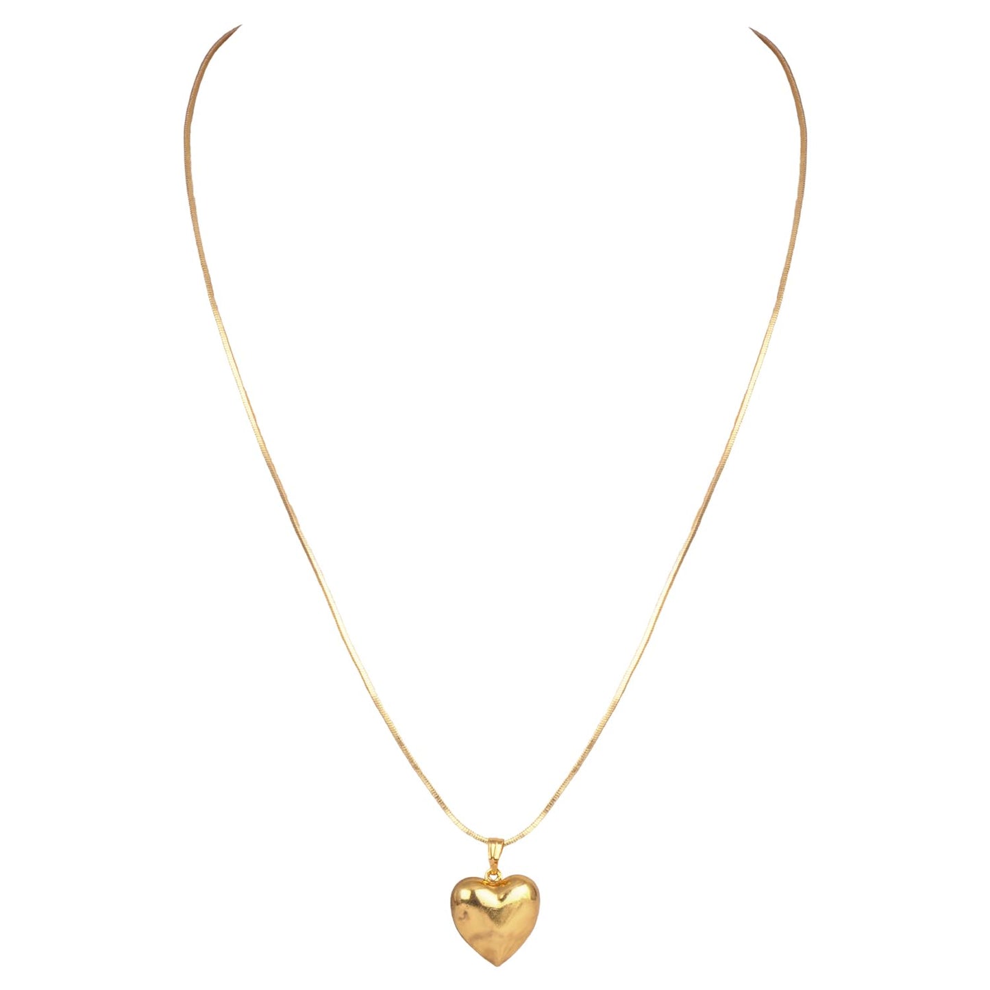 Romantics Day Ideafor Herwomen Wifegirlfriendloverfiancecrush Modern Gold Plated Heart Shaped Pendant With Chain & Earring .