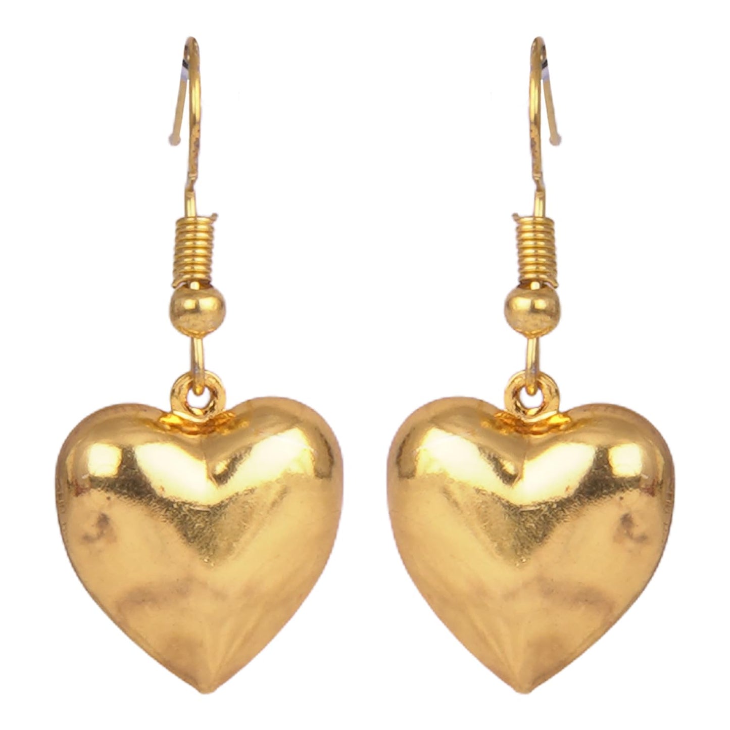 Romantics Day Ideafor Herwomen Wifegirlfriendloverfiancecrush Modern Gold Plated Heart Shaped Pendant With Chain & Earring .