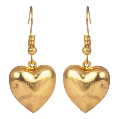 Romantics Day Ideafor Herwomen Wifegirlfriendloverfiancecrush Modern Gold Plated Heart Shaped Pendant With Chain & Earring .