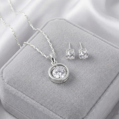 Romantics Day Ideafor Herwomen Wifegirlfriendloverfiancecrush Silver Plated Cz Heart Solitaire Pendant With Chain