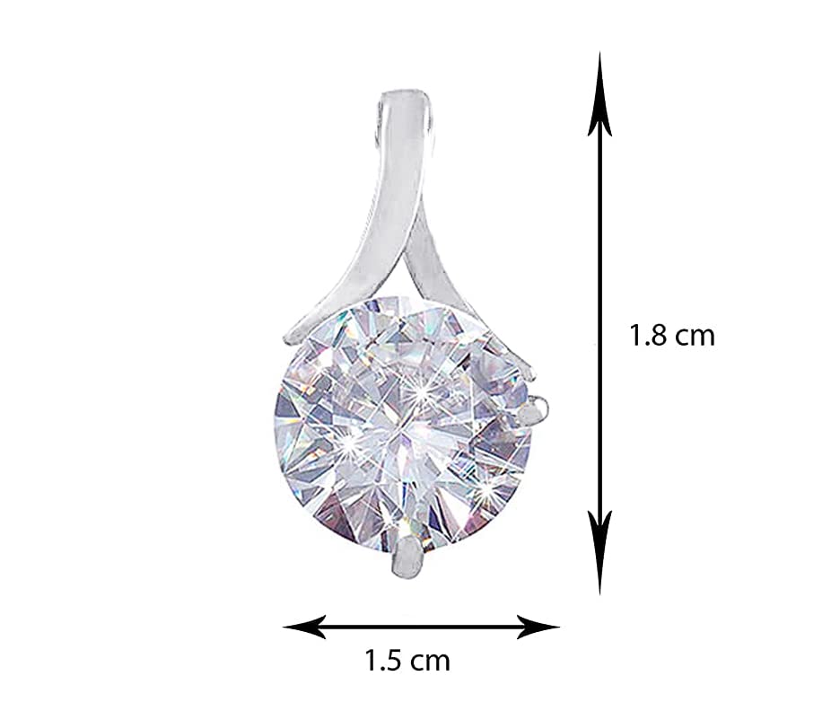 One Gram Silver Plated Solitaire Cz American Cubic Zircon Pendant Locket Delicate Pendant With Chain