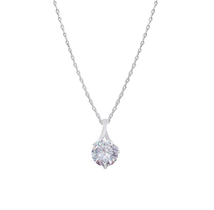 One Gram Silver Plated Solitaire Cz American Cubic Zircon Pendant Locket Delicate Pendant With Chain