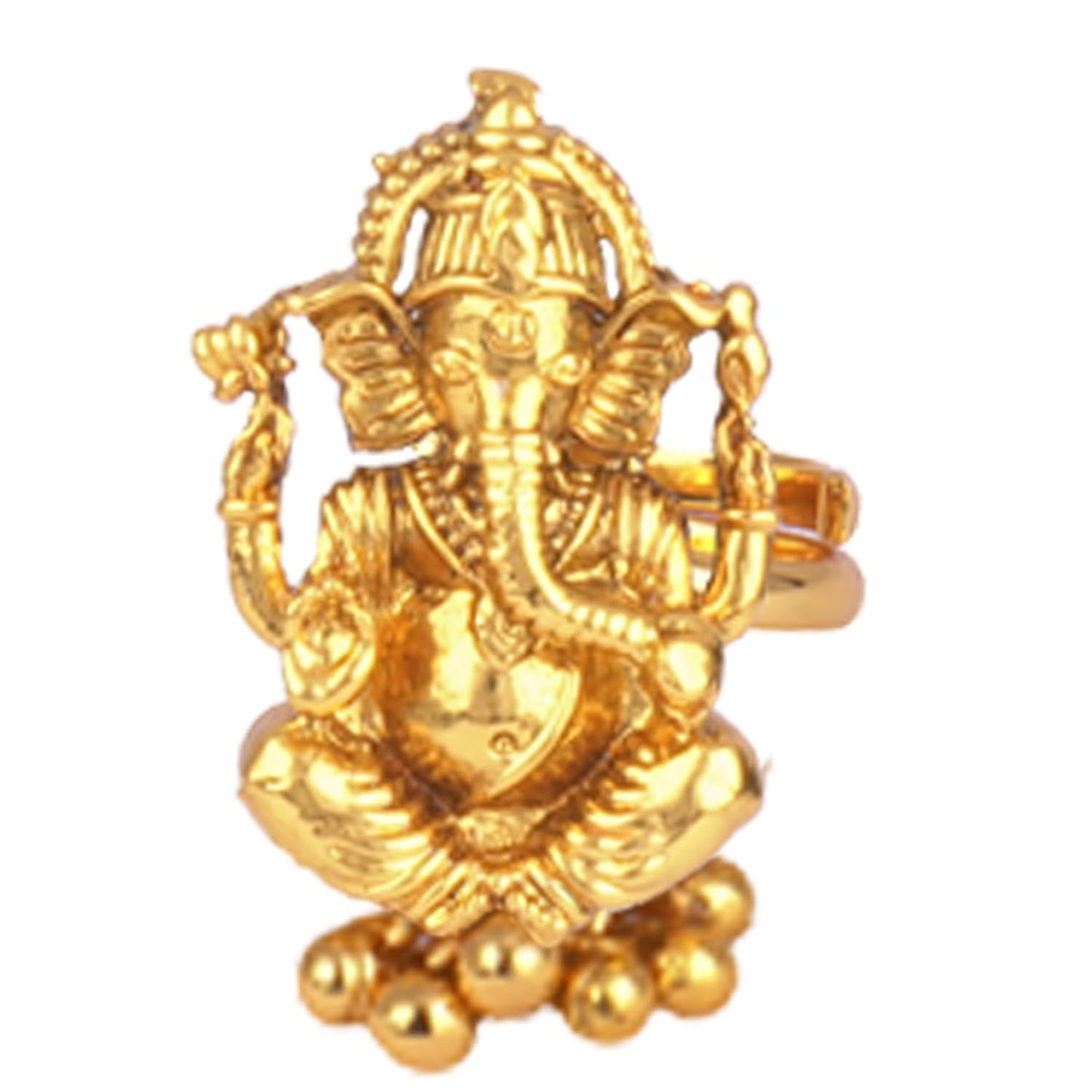 Gold Plated Lord Ganesh Pendant Set With Earring & Finger Ring .