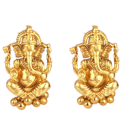 Gold Plated Lord Ganesh Pendant Set With Earring & Finger Ring .