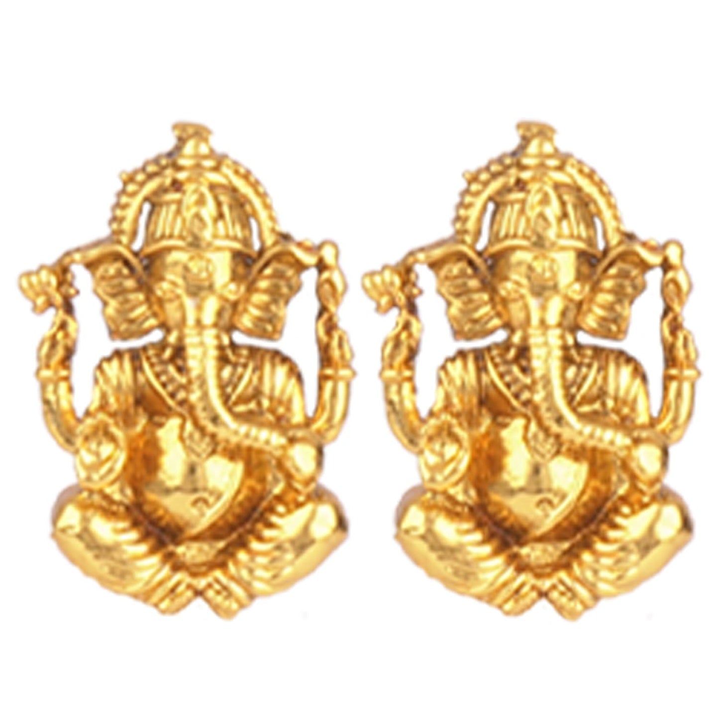 Gold Plated Lord Ganesh Pendant Set With Earring .